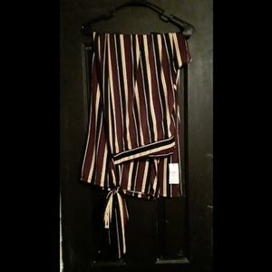 Rue21+ Striped flowy pants with tie around waist.